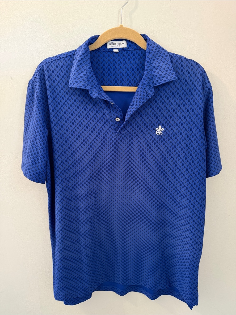 Peter Millar Royal Blue Summer Comfort Micro-Pattern Polo